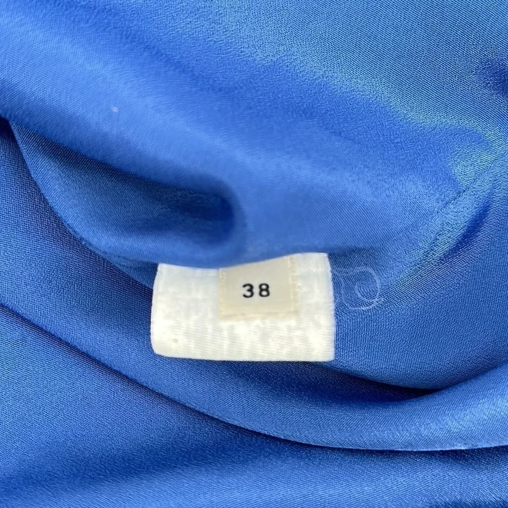 Balenciaga Silk Pink & Blue Color Block Pleated Dress Size FR38 = US 8